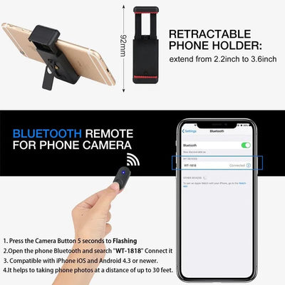 3560 Phone Tripod 140cm Professional Video Recording Camera Photography Stand for Xiaomi HUAWEI iPhone Gopro with Selfie Remote - TheElecnest