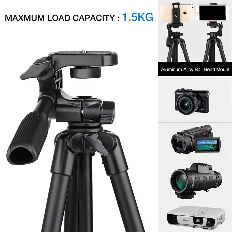 3560 Phone Tripod 140cm Professional Video Recording Camera Photography Stand for Xiaomi HUAWEI iPhone Gopro with Selfie Remote - TheElecnest