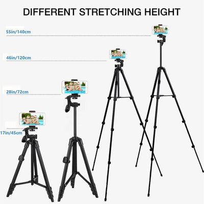 3560 Phone Tripod 140cm Professional Video Recording Camera Photography Stand for Xiaomi HUAWEI iPhone Gopro with Selfie Remote - TheElecnest