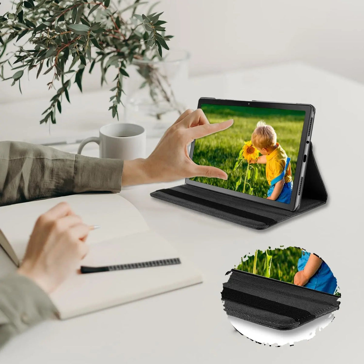 360 Degree Rotating Case for Xiaomi Redmi Pad SE 11" 2023 – PU Leather Tablet Cover with Stand Holder - TheElecnest