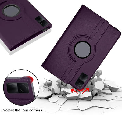 360 Degree Rotating Case for Xiaomi Redmi Pad SE 11" 2023 – PU Leather Tablet Cover with Stand Holder - TheElecnest