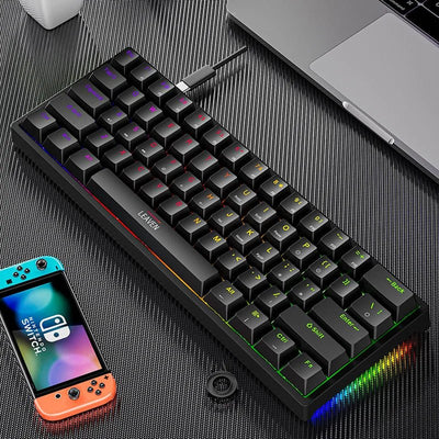 61 - Key RGB Mechanical Keyboard – Hot - Swappable Red & Blue Switch, Type - C Wired - TheElecnest
