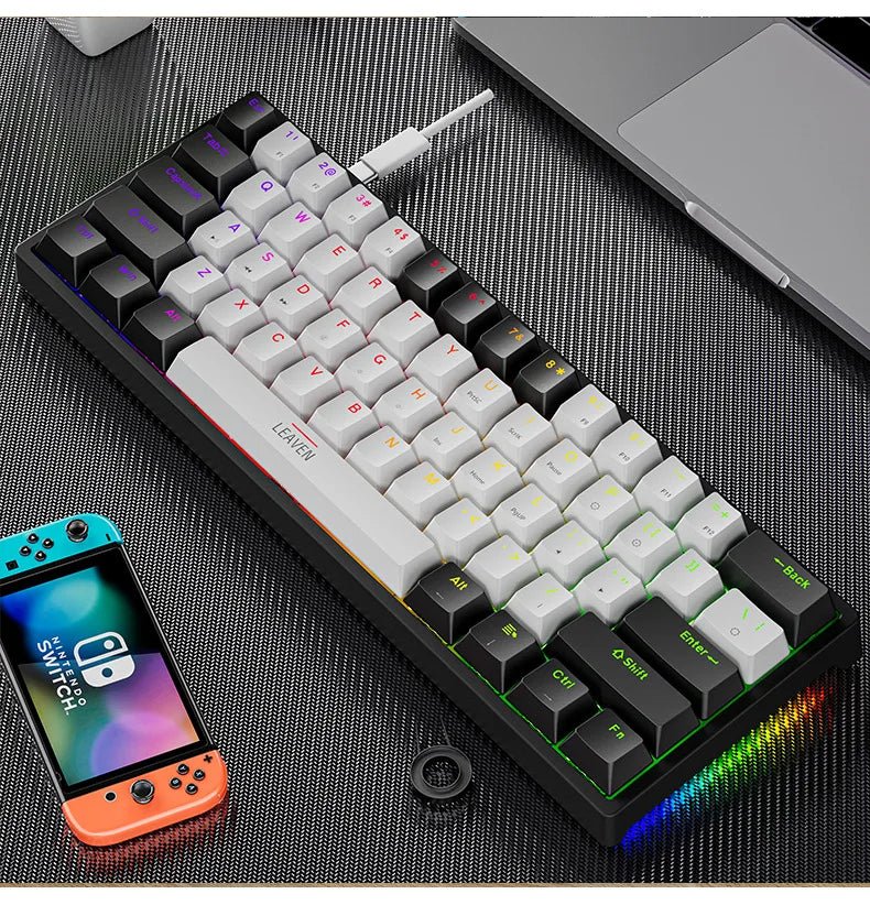 61 - Key RGB Mechanical Keyboard – Hot - Swappable Red & Blue Switch, Type - C Wired - TheElecnest