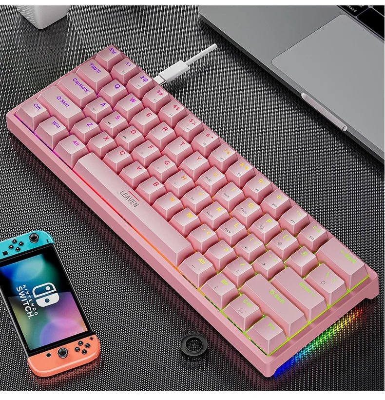 61 - Key RGB Mechanical Keyboard – Hot - Swappable Red & Blue Switch, Type - C Wired - TheElecnest