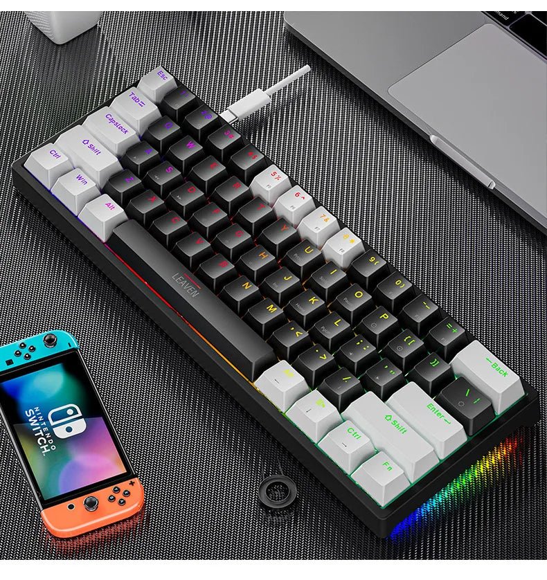 61 - Key RGB Mechanical Keyboard – Hot - Swappable Red & Blue Switch, Type - C Wired - TheElecnest