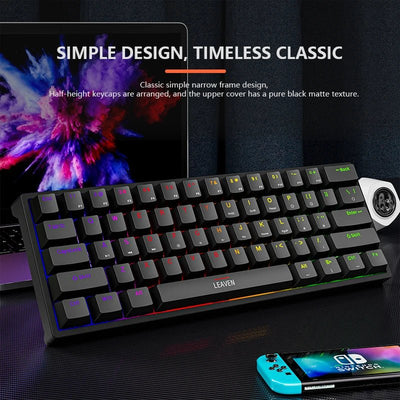 61 - Key RGB Mechanical Keyboard – Hot - Swappable Red & Blue Switch, Type - C Wired - TheElecnest