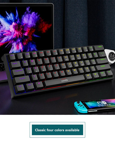 61 - Key RGB Mechanical Keyboard – Hot - Swappable Red & Blue Switch, Type - C Wired - TheElecnest