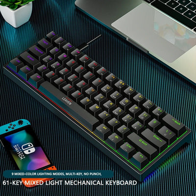 61 - Key RGB Mechanical Keyboard – Hot - Swappable Red & Blue Switch, Type - C Wired - TheElecnest