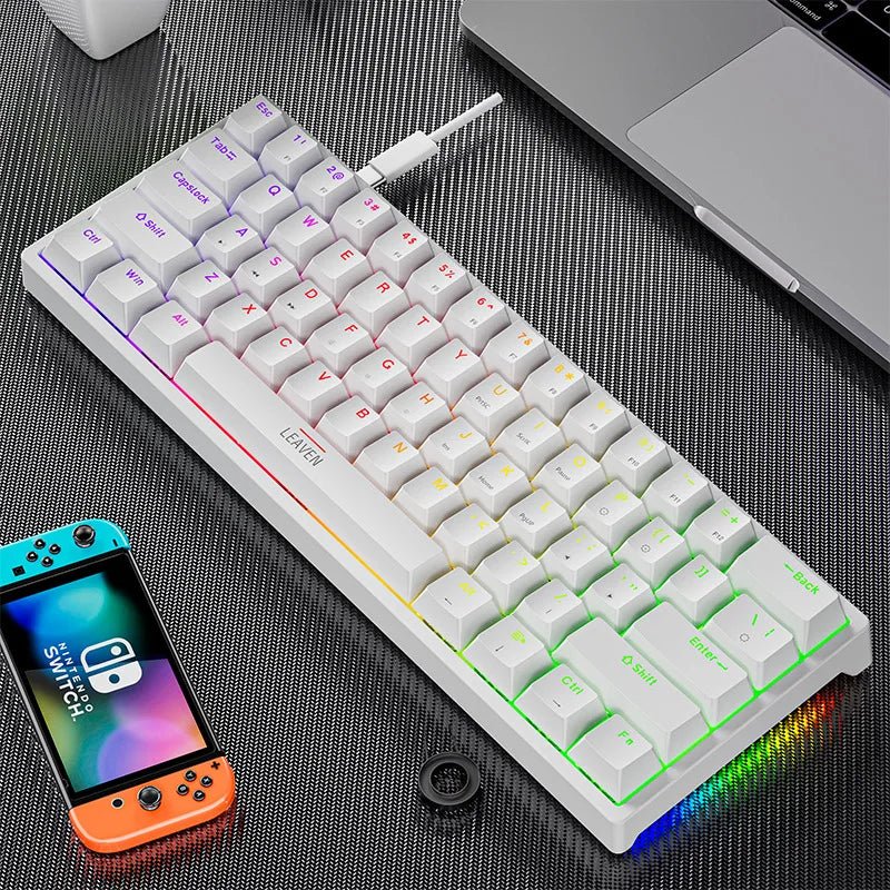 61 - Key RGB Mechanical Keyboard – Hot - Swappable Red & Blue Switch, Type - C Wired - TheElecnest
