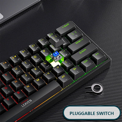 61 - Key RGB Mechanical Keyboard – Hot - Swappable Red & Blue Switch, Type - C Wired - TheElecnest