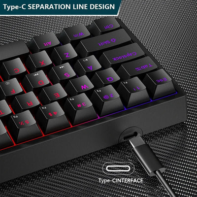 61 - Key RGB Mechanical Keyboard – Hot - Swappable Red & Blue Switch, Type - C Wired - TheElecnest