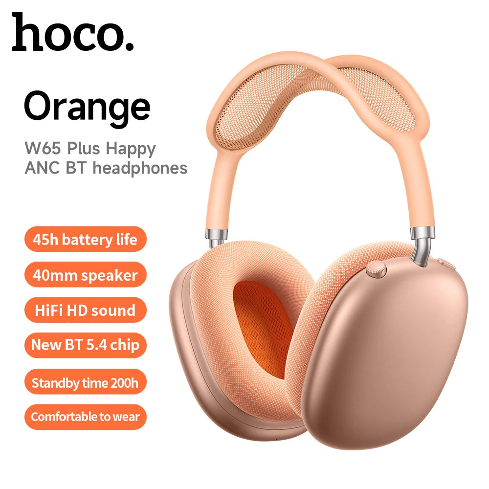 HOCO Wireless Headphones – Waterproof Bluetooth Headset with Active Noise Cancellation & Long Battery Life