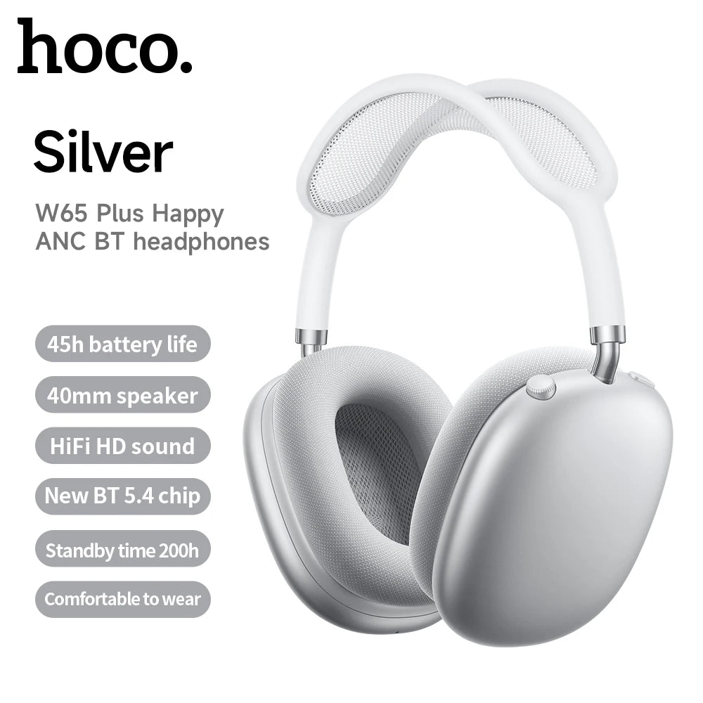 HOCO Wireless Headphones – Waterproof Bluetooth Headset with Active Noise Cancellation & Long Battery Life