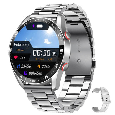 ChiBear™ Luxury Smartwatch – Full Round HD Display, Fitness & Call Tracker, Steel Strap