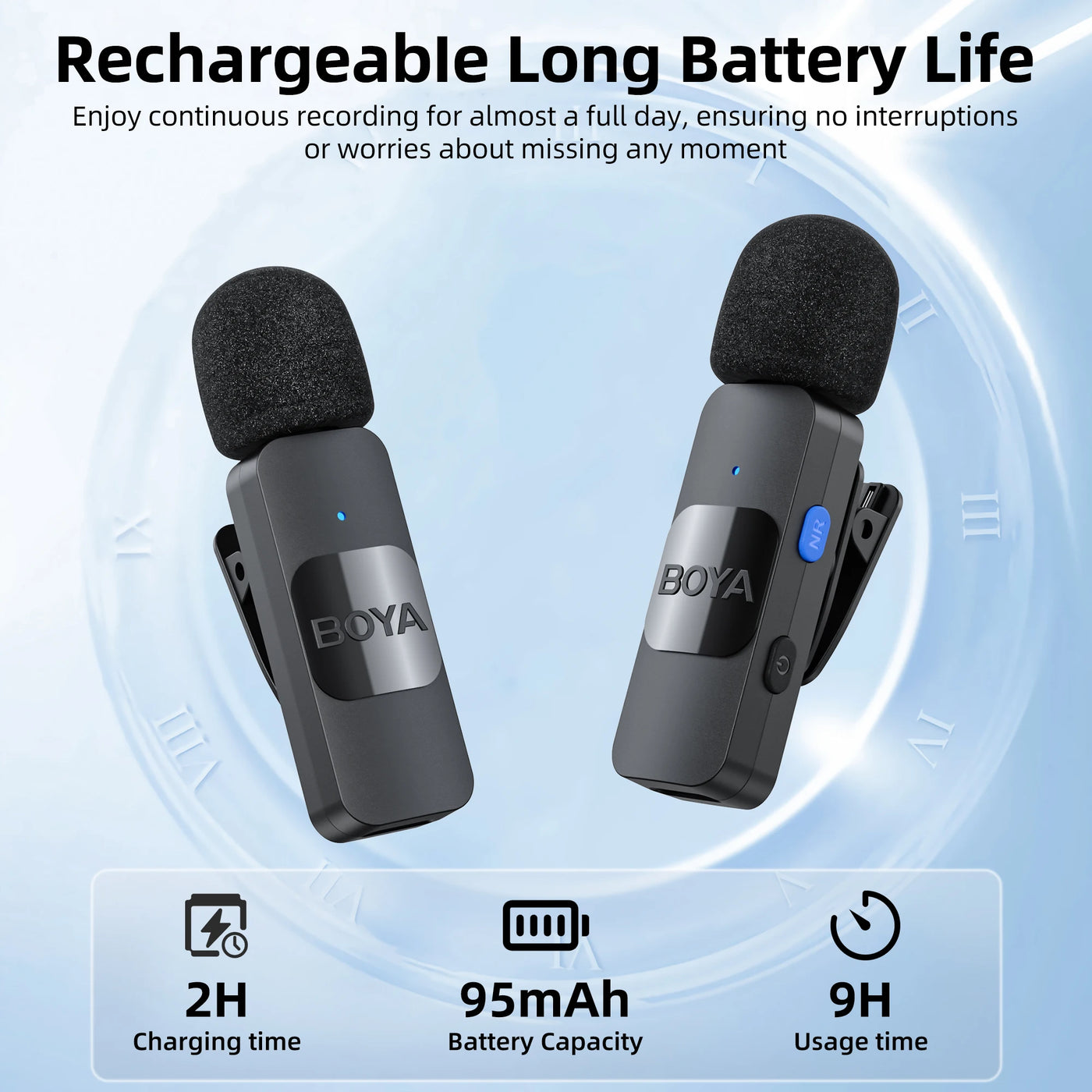 BOYA BY-V2 Wireless Lavalier Microphone – iPhone, Android, Vlog & Recording