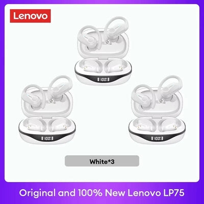 🎧 Lenovo LP75 Wireless Bluetooth Earphones – Deep Bass, Waterproof, Long Battery Life
