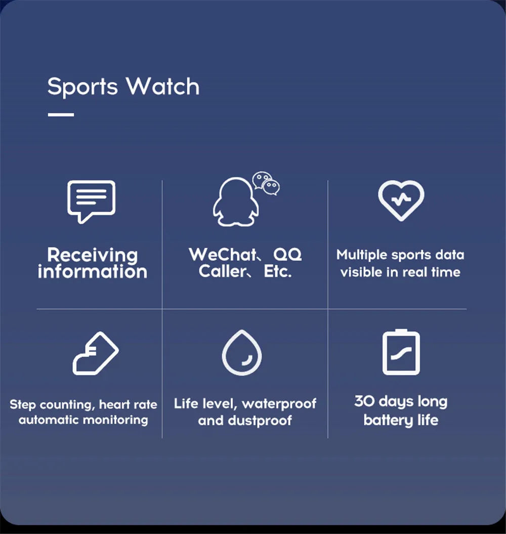SUPMANGO 116 Smartwatch – Fitness Tracker with USB Charging & Heart Rate Monitor