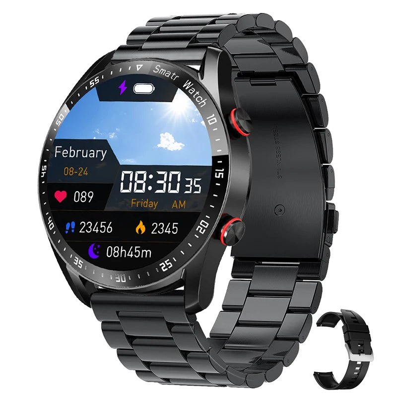 ChiBear™ Luxury Smartwatch – Full Round HD Display, Fitness & Call Tracker, Steel Strap