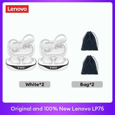 🎧 Lenovo LP75 Wireless Bluetooth Earphones – Deep Bass, Waterproof, Long Battery Life