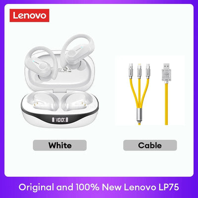 🎧 Lenovo LP75 Wireless Bluetooth Earphones – Deep Bass, Waterproof, Long Battery Life