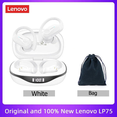🎧 Lenovo LP75 Wireless Bluetooth Earphones – Deep Bass, Waterproof, Long Battery Life
