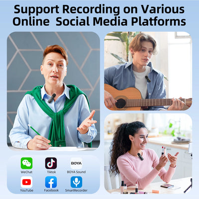 BOYA BY-V2 Wireless Lavalier Microphone – iPhone, Android, Vlog & Recording