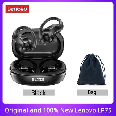 🎧 Lenovo LP75 Wireless Bluetooth Earphones – Deep Bass, Waterproof, Long Battery Life