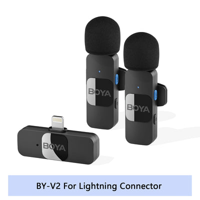 BOYA BY-V2 Wireless Lavalier Microphone – iPhone, Android, Vlog & Recording