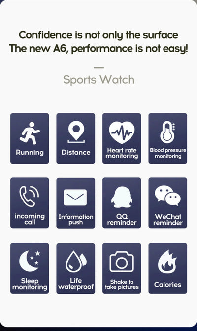 SUPMANGO 116 Smartwatch – Fitness Tracker with USB Charging & Heart Rate Monitor