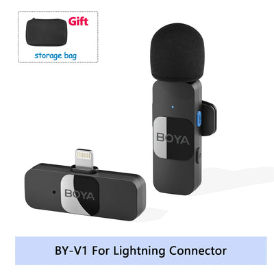 BOYA BY-V2 Wireless Lavalier Microphone – iPhone, Android, Vlog & Recording