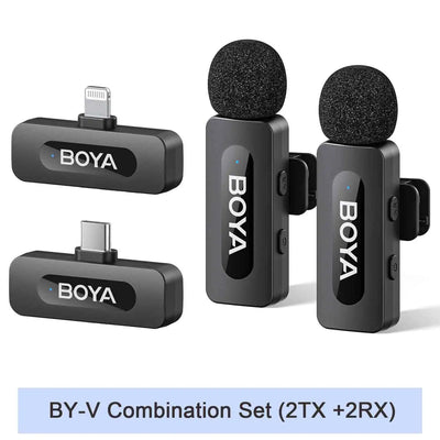 BOYA BY-V2 Wireless Lavalier Microphone – iPhone, Android, Vlog & Recording