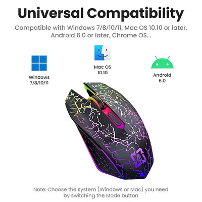 🖱️ Kebidumei Bluetooth 5.2 Wireless Gaming Mouse – Ergonomic & Rechargeable