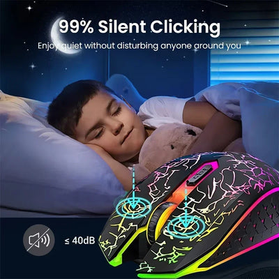 🖱️ Kebidumei Bluetooth 5.2 Wireless Gaming Mouse – Ergonomic & Rechargeable
