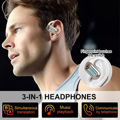 3-in-1 AI Real-Time Language Translator Earbuds – Smart Voice Translation Headphones