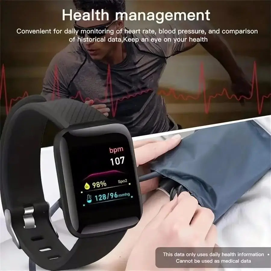 SUPMANGO 116 Smartwatch – Fitness Tracker with USB Charging & Heart Rate Monitor