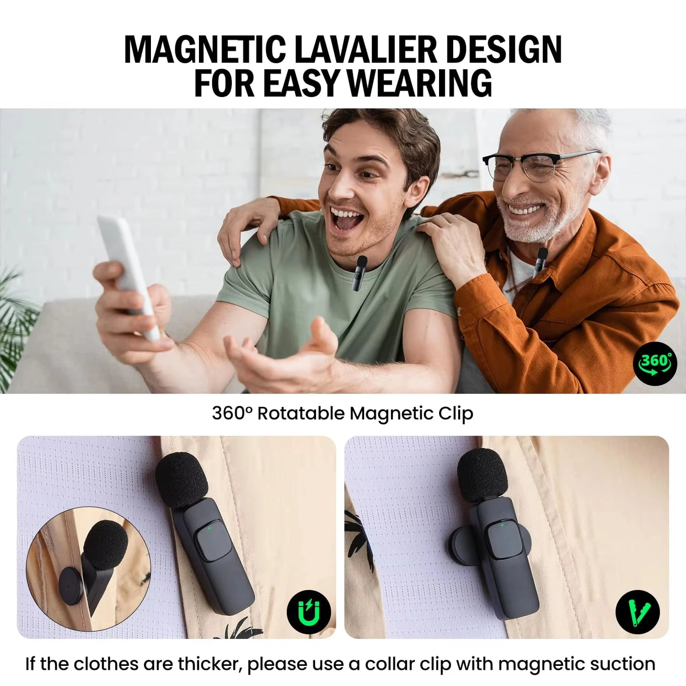 Xiaomi Wireless Lavalier Microphone – Mini, Windproof, iPhone, Vlog & YouTube