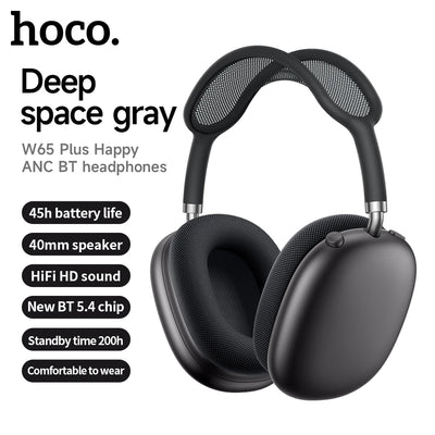 HOCO Wireless Headphones – Waterproof Bluetooth Headset with Active Noise Cancellation & Long Battery Life