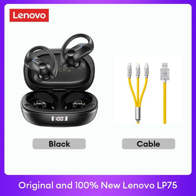 🎧 Lenovo LP75 Wireless Bluetooth Earphones – Deep Bass, Waterproof, Long Battery Life
