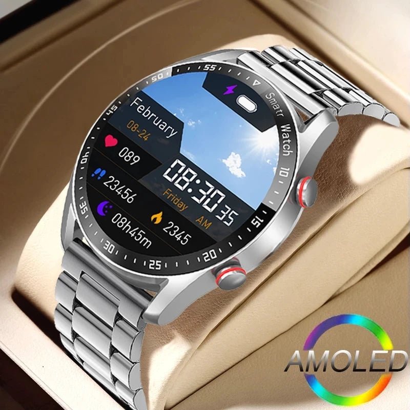 ChiBear™ Luxury Smartwatch – Full Round HD Display, Fitness & Call Tracker, Steel Strap