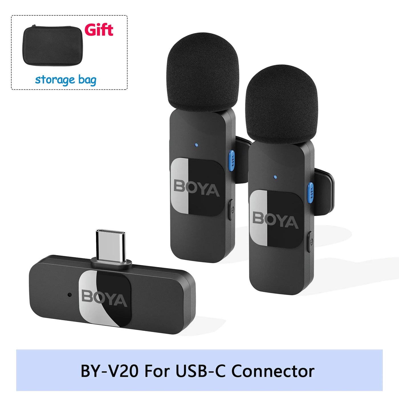 BOYA BY-V2 Wireless Lavalier Microphone – iPhone, Android, Vlog & Recording