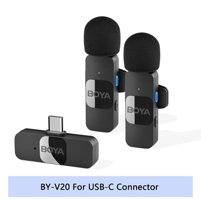 BOYA BY-V2 Wireless Lavalier Microphone – iPhone, Android, Vlog & Recording