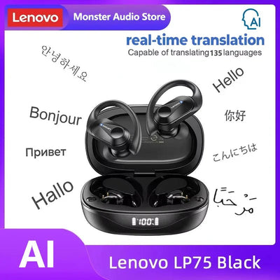🎧 Lenovo LP75 Wireless Bluetooth Earphones – Deep Bass, Waterproof, Long Battery Life