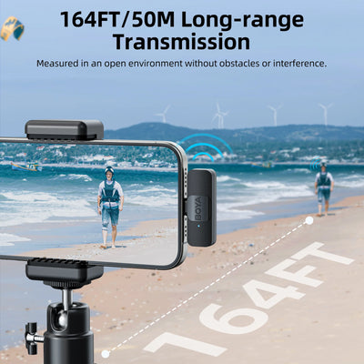 BOYA BY-V2 Wireless Lavalier Microphone – iPhone, Android, Vlog & Recording