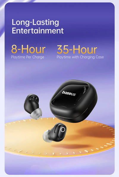 Baseus True Wireless Earbuds – 35H Battery, Waterproof, Noise Cancelling, Type-C