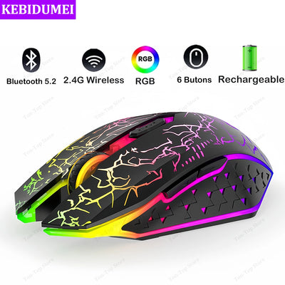 🖱️ Kebidumei Bluetooth 5.2 Wireless Gaming Mouse – Ergonomic & Rechargeable