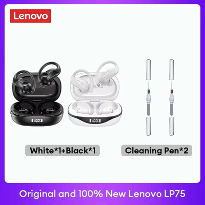 🎧 Lenovo LP75 Wireless Bluetooth Earphones – Deep Bass, Waterproof, Long Battery Life