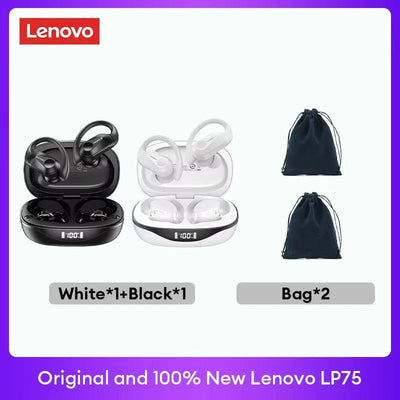 🎧 Lenovo LP75 Wireless Bluetooth Earphones – Deep Bass, Waterproof, Long Battery Life