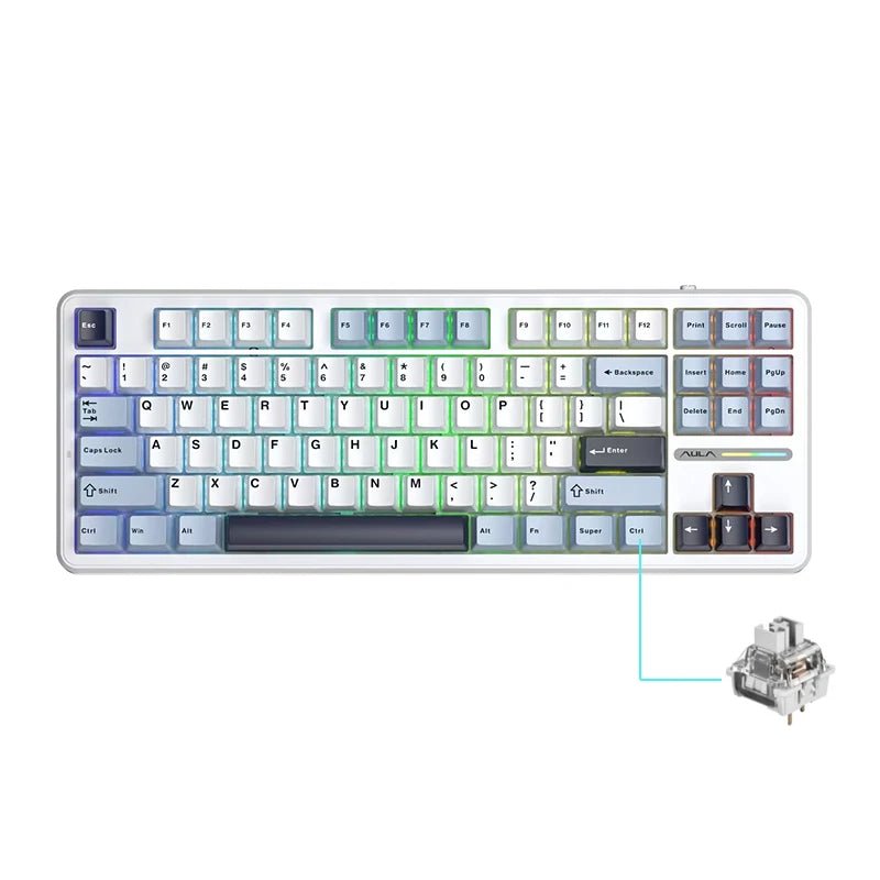 AULA F87Pro Mechanical Keyboard – Hot - Swappable Switches, RGB Backlight, Wireless 2.4GHz - TheElecnest