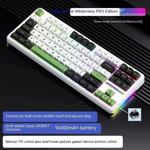 AULA F87Pro Mechanical Keyboard – Hot - Swappable Switches, RGB Backlight, Wireless 2.4GHz - TheElecnest