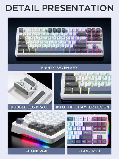 AULA F87Pro Mechanical Keyboard – Hot - Swappable Switches, RGB Backlight, Wireless 2.4GHz - TheElecnest